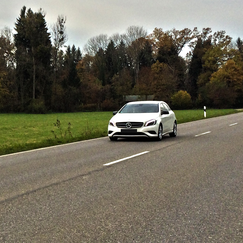 El A 200 de Mercedes en la prueba de conduccion